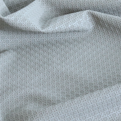 Catanzaro Faux Leather Geometric Pattern In Light Grey Colour Upholstery Fabric CTR-1815