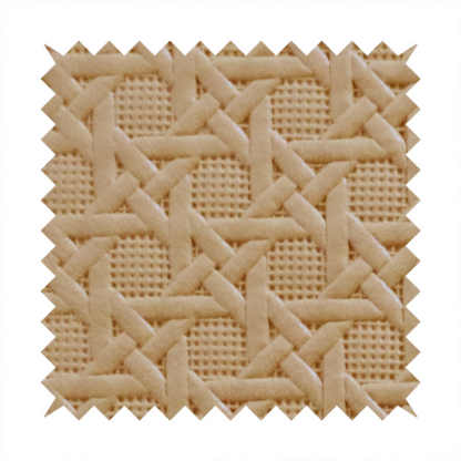 Catanzaro Faux Leather Geometric Pattern In Orange Colour Upholstery Fabric CTR-1816