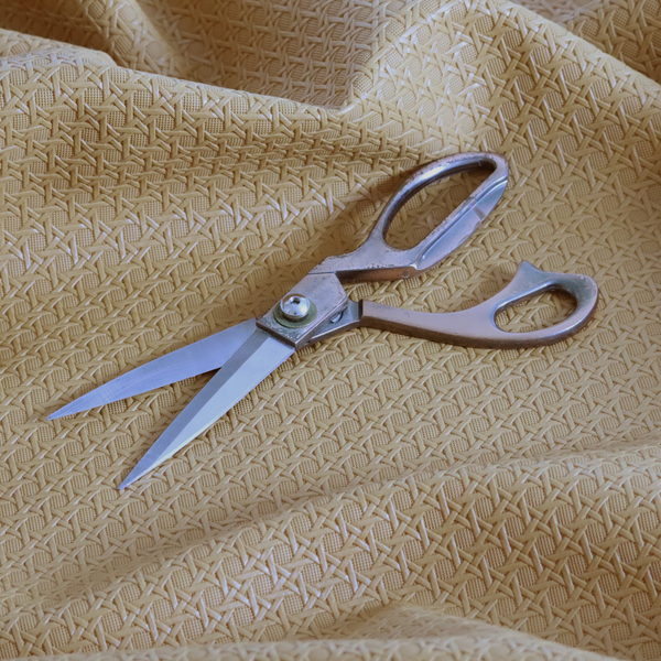 Catanzaro Faux Leather Geometric Pattern In Orange Colour Upholstery Fabric CTR-1816