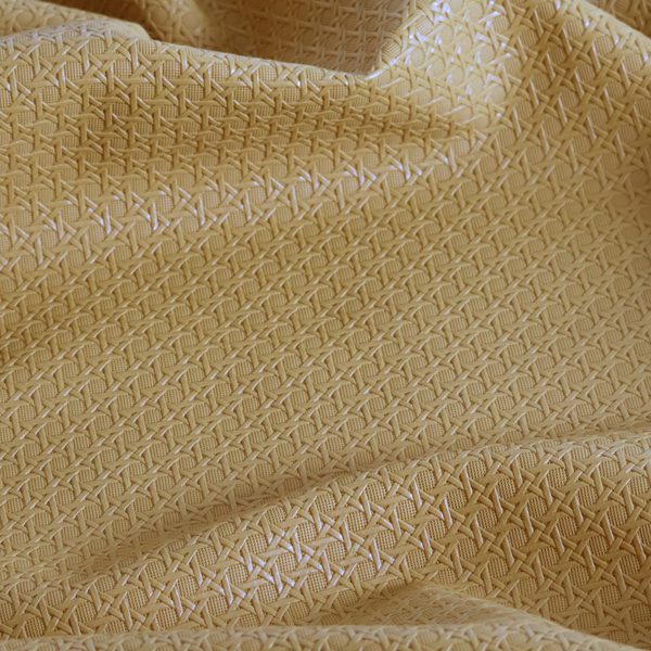 Catanzaro Faux Leather Geometric Pattern In Orange Colour Upholstery Fabric CTR-1816