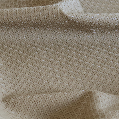 Catanzaro Faux Leather Geometric Pattern In Mocha Brown Colour Upholstery Fabric CTR-1817