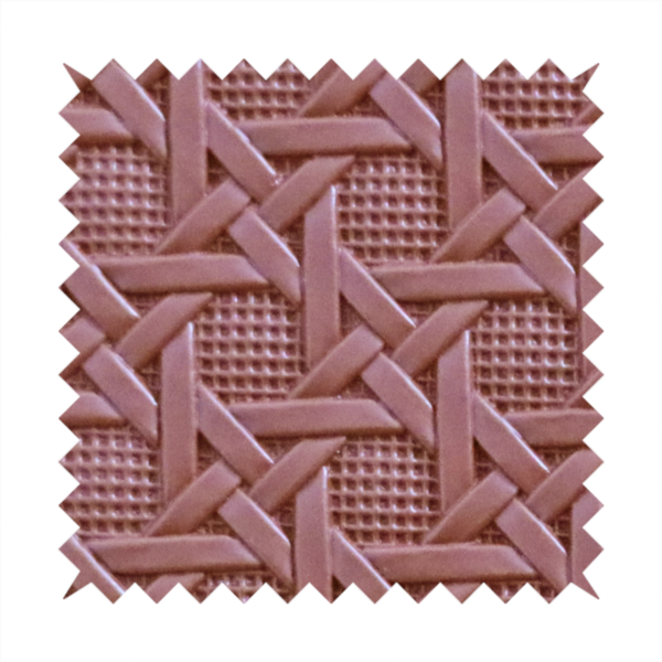 Catanzaro Faux Leather Geometric Pattern In Rust Brown Colour Upholstery Fabric CTR-1819