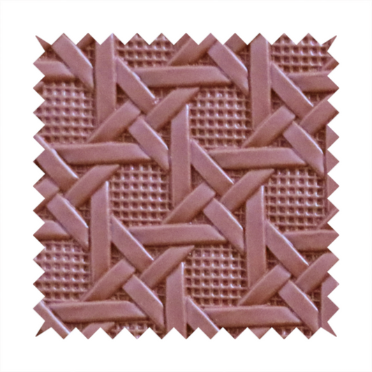 Catanzaro Faux Leather Geometric Pattern In Rust Brown Colour Upholstery Fabric CTR-1819
