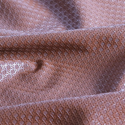 Catanzaro Faux Leather Geometric Pattern In Rust Brown Colour Upholstery Fabric CTR-1819