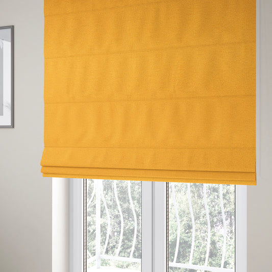 Purlwell Boucle Chenille Material Yellow Colour Upholstery Fabric CTR-1819 - Roman Blinds