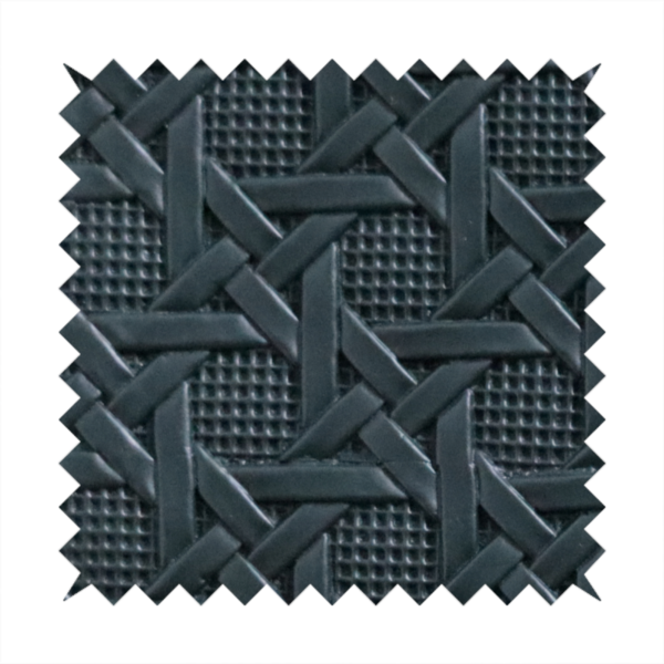 Catanzaro Faux Leather Geometric Pattern In Green Colour Upholstery Fabric CTR-1820