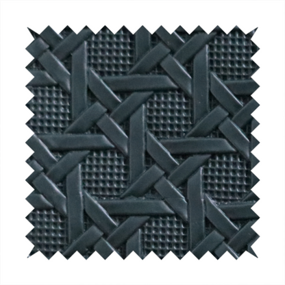 Catanzaro Faux Leather Geometric Pattern In Green Colour Upholstery Fabric CTR-1820