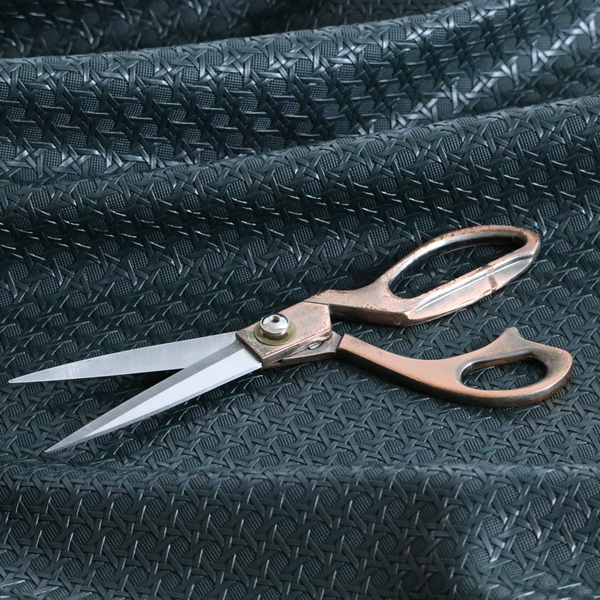 Catanzaro Faux Leather Geometric Pattern In Green Colour Upholstery Fabric CTR-1820