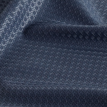 Catanzaro Faux Leather Geometric Pattern In Navy Blue Colour Upholstery Fabric CTR-1823