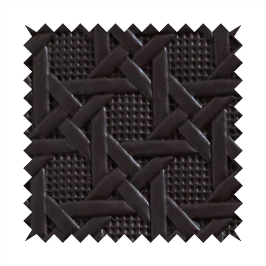 Catanzaro Faux Leather Geometric Pattern In Chocolate Brown Colour Upholstery Fabric CTR-1825