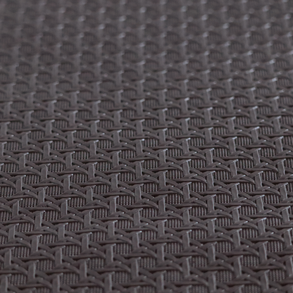 Catanzaro Faux Leather Geometric Pattern In Chocolate Brown Colour Upholstery Fabric CTR-1825