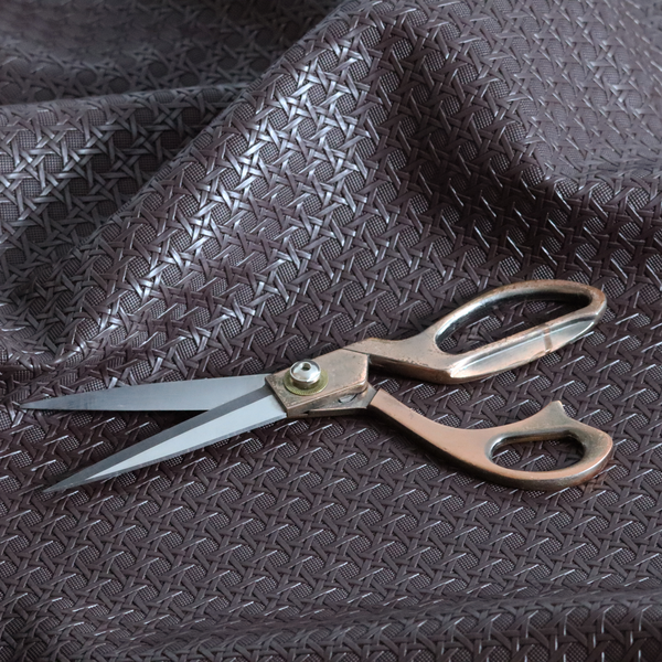 Catanzaro Faux Leather Geometric Pattern In Chocolate Brown Colour Upholstery Fabric CTR-1825