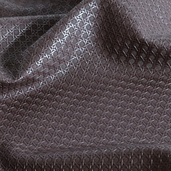 Catanzaro Faux Leather Geometric Pattern In Chocolate Brown Colour Upholstery Fabric CTR-1825