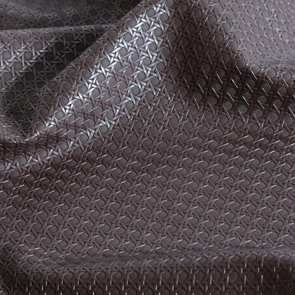 Catanzaro Faux Leather Geometric Pattern In Chocolate Brown Colour Upholstery Fabric CTR-1825