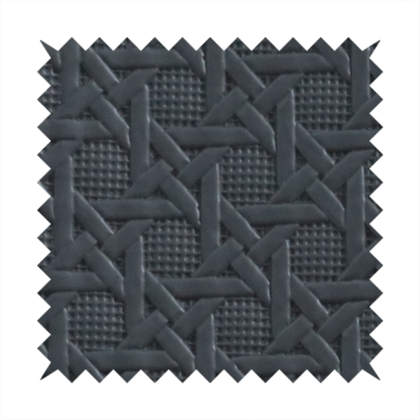 Catanzaro Faux Leather Geometric Pattern In Grey Colour Upholstery Fabric CTR-1826