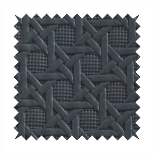 Catanzaro Faux Leather Geometric Pattern In Grey Colour Upholstery Fabric CTR-1826