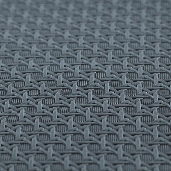 Catanzaro Faux Leather Geometric Pattern In Grey Colour Upholstery Fabric CTR-1826