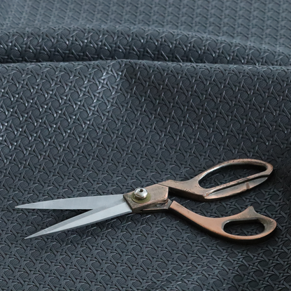 Catanzaro Faux Leather Geometric Pattern In Grey Colour Upholstery Fabric CTR-1826