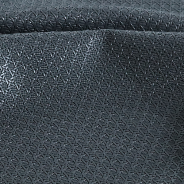 Catanzaro Faux Leather Geometric Pattern In Grey Colour Upholstery Fabric CTR-1826