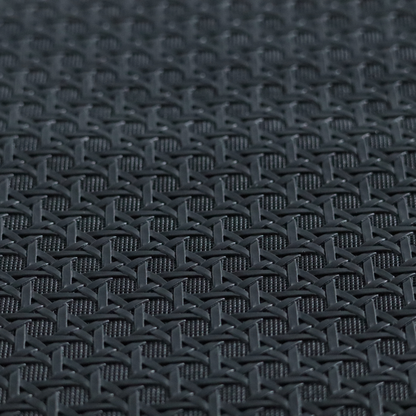 Catanzaro Faux Leather Geometric Pattern In Black Colour Upholstery Fabric CTR-1827