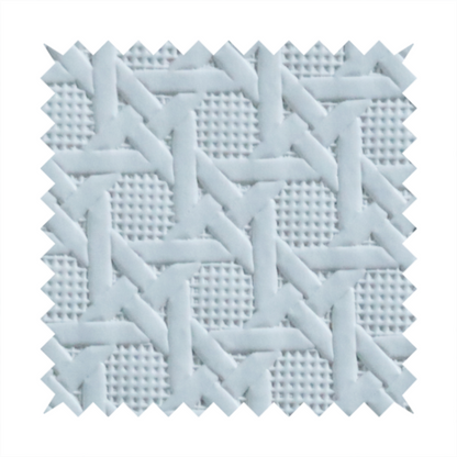 Catanzaro Faux Leather Geometric Pattern In White Colour Upholstery Fabric CTR-1828