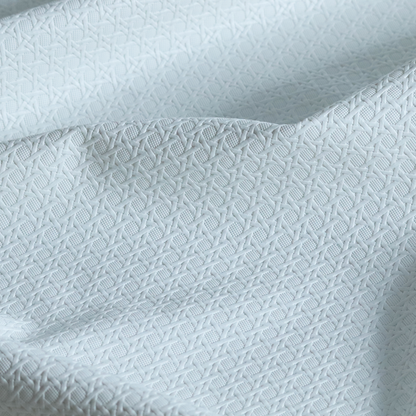 Catanzaro Faux Leather Geometric Pattern In White Colour Upholstery Fabric CTR-1828