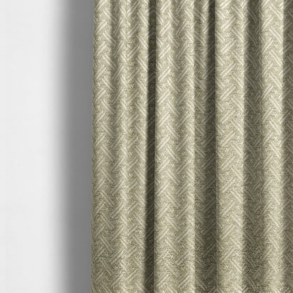 Hazel Geometric Patterned Chenille Material Beige Colour Upholstery Fabric CTR-1828 - Made To Measure Curtains