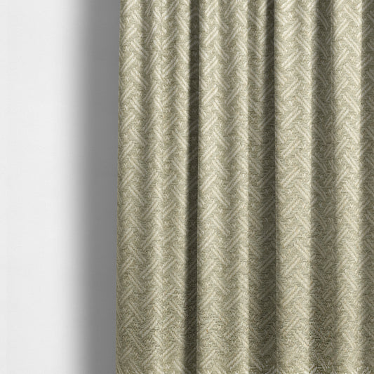 Hazel Geometric Patterned Chenille Material Beige Colour Upholstery Fabric CTR-1828 - Made To Measure Curtains