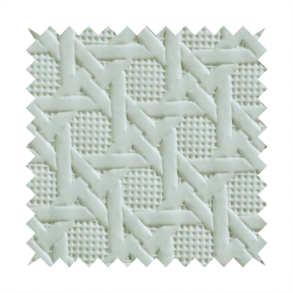 Catanzaro Faux Leather Geometric Pattern In Beige Colour Upholstery Fabric CTR-1829