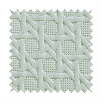 Catanzaro Faux Leather Geometric Pattern In Beige Colour Upholstery Fabric CTR-1829