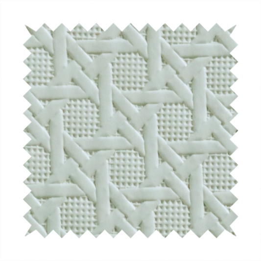 Catanzaro Faux Leather Geometric Pattern In Beige Colour Upholstery Fabric CTR-1829