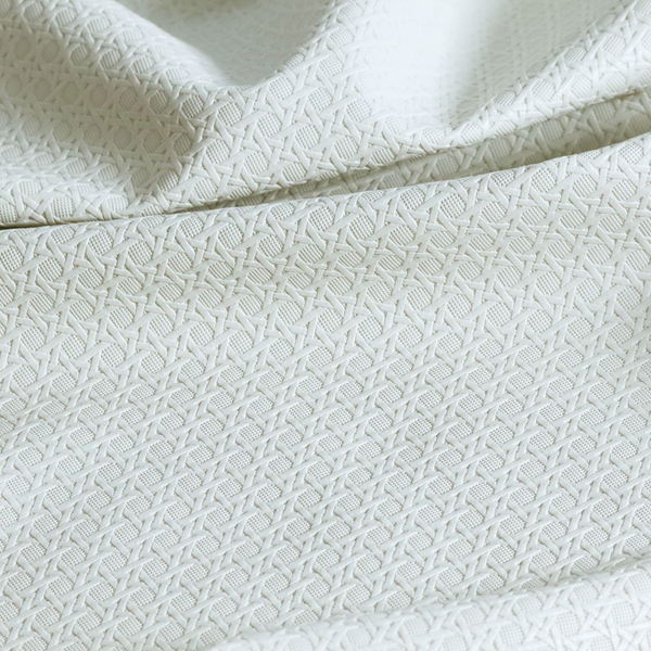 Catanzaro Faux Leather Geometric Pattern In Beige Colour Upholstery Fabric CTR-1829