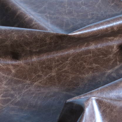 Argenta Faux Leather Heritage Aged Pattern In Tan Brown Colour Upholstery Fabric CTR-1830