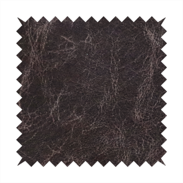 Argenta Faux Leather Heritage Aged Pattern In Dark Brown Colour Upholstery Fabric CTR-1831