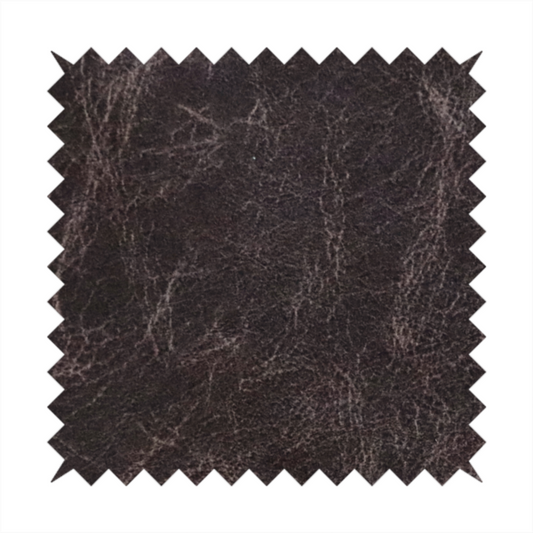 Argenta Faux Leather Heritage Aged Pattern In Dark Brown Colour Upholstery Fabric CTR-1831