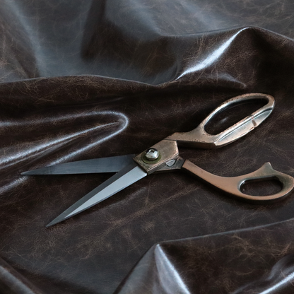 Argenta Faux Leather Heritage Aged Pattern In Dark Brown Colour Upholstery Fabric CTR-1831