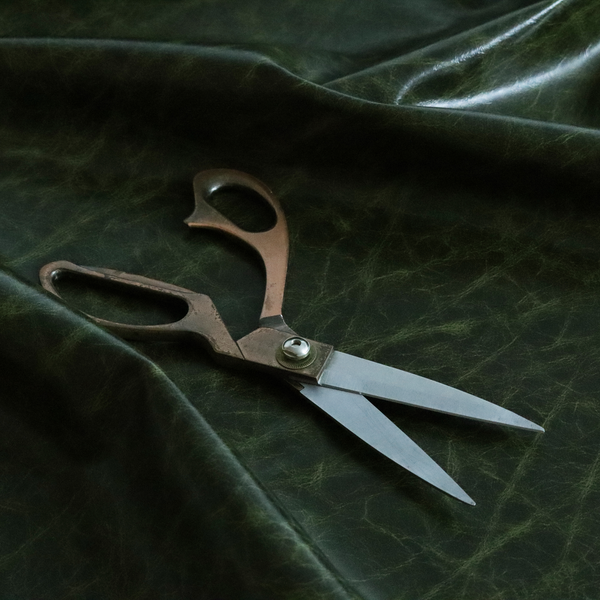 Argenta Faux Leather Heritage Aged Pattern In Green Colour Upholstery Fabric CTR-1833