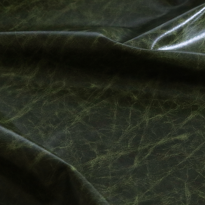 Argenta Faux Leather Heritage Aged Pattern In Green Colour Upholstery Fabric CTR-1833