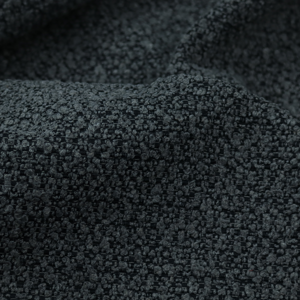 Balmoral Hard Wearing Boucle Upholstery Fabric Charcoal Colour CTR-1835