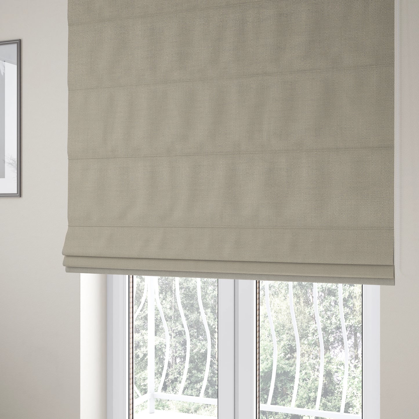 Taj Textured Weave Grey Beige Colour Upholstery Fabric CTR-1835 - Roman Blinds