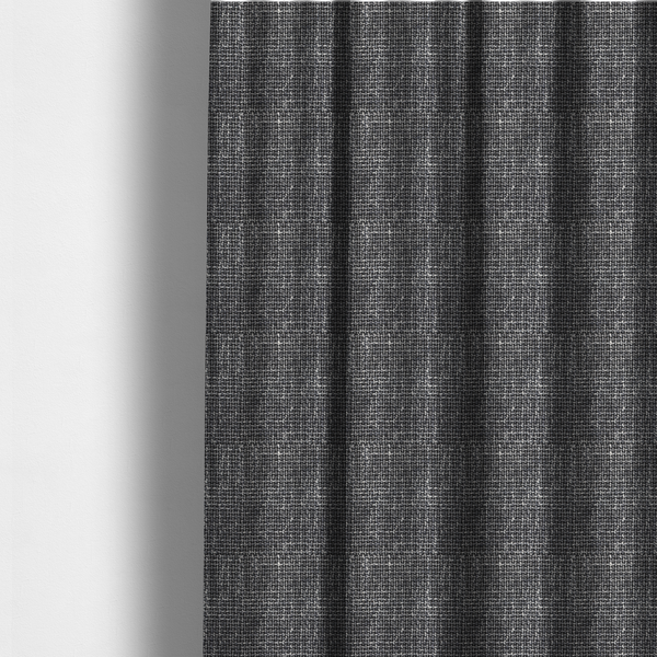 Alabama Durable Woven Hopsack Upholstery Fabric Black Colour CTR-1838 - Made To Measure Curtains