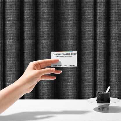 Alabama Durable Woven Hopsack Upholstery Fabric Black Colour CTR-1838 - Made To Measure Curtains