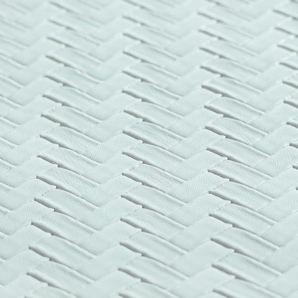 Rimini Faux Leather Basket Weave Effect In Cream Colour Upholstery Fabric CTR-1845