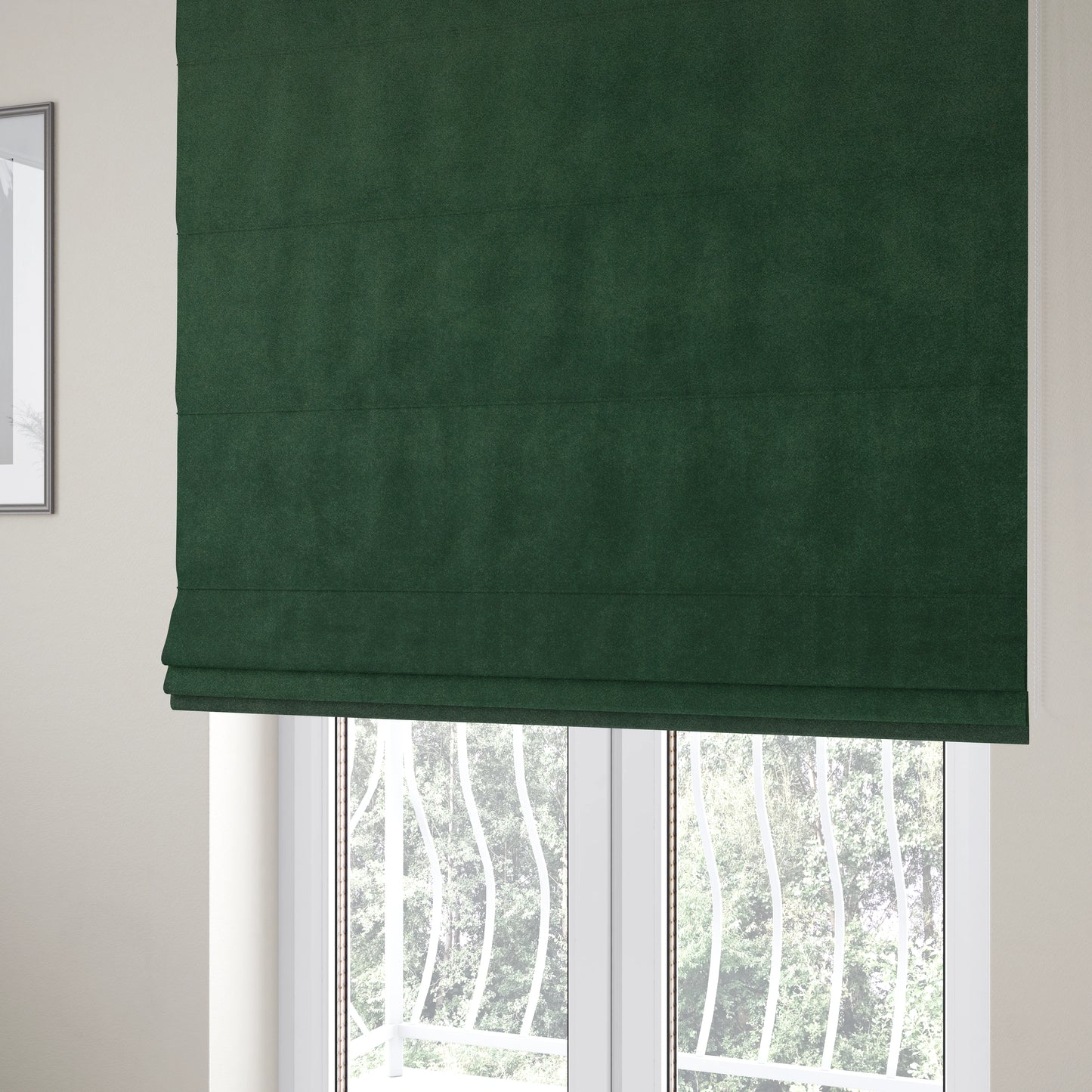 Chile Soft Smooth Plain Velvet Green Colour Upholstery Fabric CTR-1846 - Roman Blinds