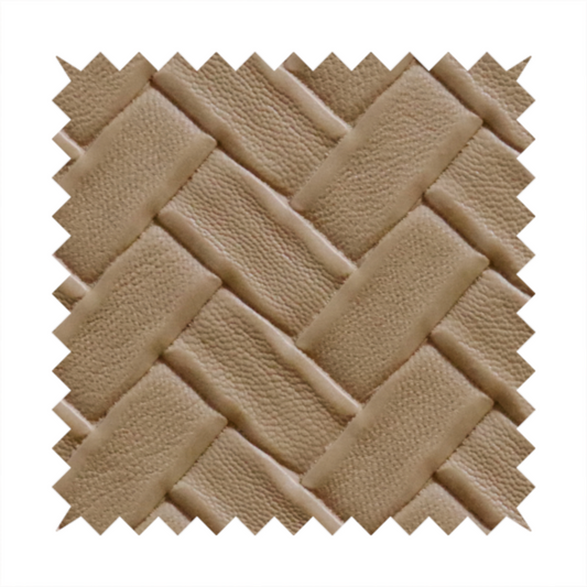 Rimini Faux Leather Basket Weave Effect In Walnut Brown Colour Upholstery Fabric CTR-1847