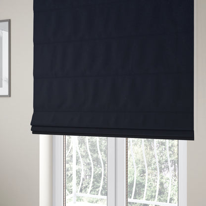 Chile Soft Smooth Plain Velvet Midnight Blue Colour Upholstery Fabric CTR-1849 - Roman Blinds