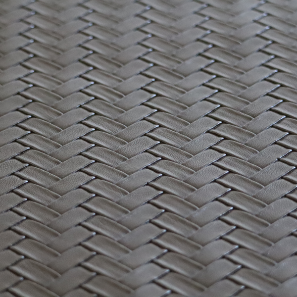 Rimini Faux Leather Basket Weave Effect In Olive Green Colour Upholstery Fabric CTR-1855