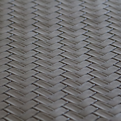 Rimini Faux Leather Basket Weave Effect In Olive Green Colour Upholstery Fabric CTR-1855