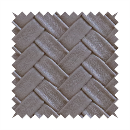 Rimini Faux Leather Basket Weave Effect In Cappuccino Brown Colour Upholstery Fabric CTR-1856