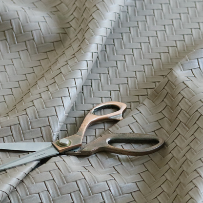 Rimini Faux Leather Basket Weave Effect In Beige Colour Upholstery Fabric CTR-1859